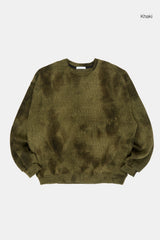 Flame tie-dye wool knit sweatshirt