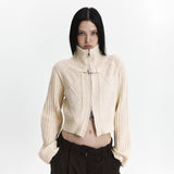 C HIGH NECK KNIT CARDIGAN_IVORY