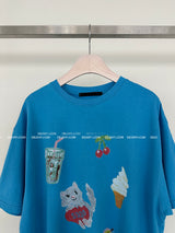 クレヨンキッチンプリントボクシーショートスリーブT