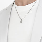 Men's Necklace Circle Pendant Stainless Steel _CLEF BUZZ NEC