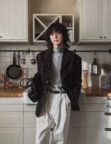 Line wool loose fit blazer