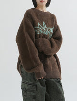 Wing angora touch knit