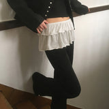 Into wool frill wrap skirt