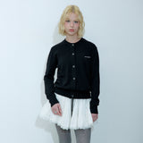 STRAP WOOL CARDIGAN BLACK