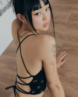 smile backless top black