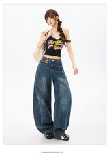 Vintage Curved Wide Denim – Relaxed High Waist Tencel Blend Jeans