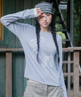 STRIPED MUSIC NOTE LS TEE(CV2GFFT554A)