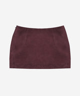 Rose Satin Mini Skirt #Wine