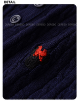 wool button twist embroidered long-sleeved knitwear