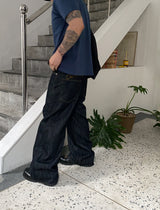 No.1737 lettering selvedge denim PT