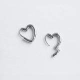 Heart Hoop Silver Earrings