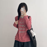 Small Stripe Long Sleeve Circle Star Lettering Long Sleeve (4 colors)