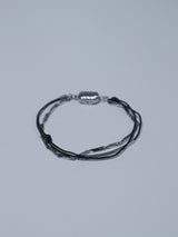 All surgical steel simple layered bar chain bracelet