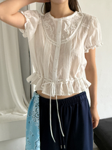 pintuck wide track pants 