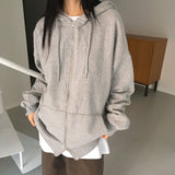 Nathan Oversized Fit Two-Way Hooded Zip-Up