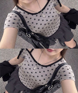 コントラストリボンTシャツ_スター
