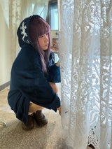 Dozzing hooded zip-up ( Navy )