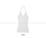 RING STRAP HALTER TOP