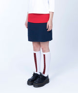 Folded colorblock skirt (navy)