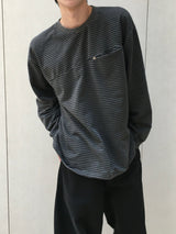 ゼッドピグメントストライプロングスリーブ 3C