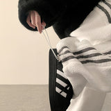 Canple fleece color line wide pants