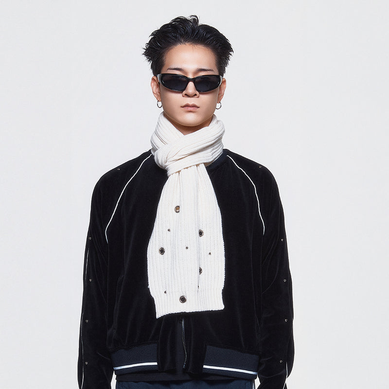 (DUC) Eyelet Stud Muffler White