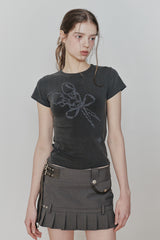 フラジャイルグラフィックTEE charcoal