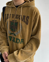 Crack Velvet Hooded Zip-Up