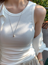 Muse Stretchy Ribbed Round Neck Sleeveless / 4 Colors