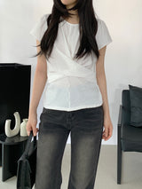 Amélie Shirred Wrap Blouse