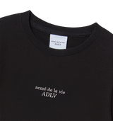 25SS ベーシック ロゴ ヘムライン クロップ ショートスリーブ Tシャツ ブラック