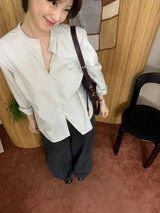 ニートスタンドカラーシャツ