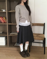 ミルンストライプアシンメトリーミディスカート