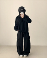 ノアダイアゴナルインシジョンカーゴヘムストリングワイドパンツ