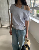 ワッフル生地のレイヤードTシャツセット（4 color）