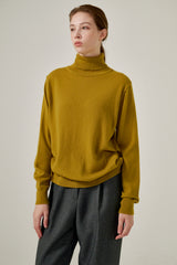 Cashmere turtle neck knit (Mustard)