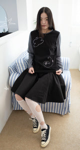 COTTON FLARE SKIRT (BLACK)