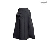 (3color) Pocket Wrap Belt Flare Midi Skirt