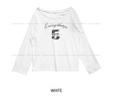 フィフティーピンタレストオフショルダー長袖Tシャツ
