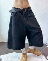 Blackberry Wide Fit Dark Denim Bermuda Shorts