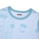 ブーケガールグラフィックカラーミックススリムフィットTシャツ[スカイ]