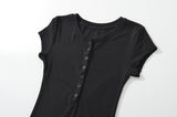 Lora Button Slim Tee