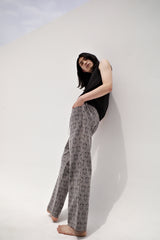 Linen oval neck knit, Black