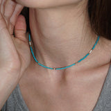 LOVE SKINNY BEADS NECKLACE SKY BLUE