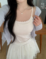Lace Layered Cap Sleeveless (3color)