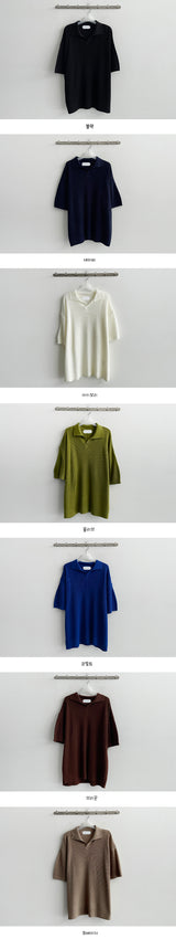 Hale Open Collar Short Sleeve Knitwear
