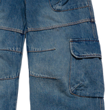 25SS ワイドデニムファティグカーゴパンツ ブルー