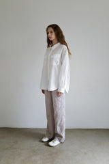 Seersucker check shirt, White