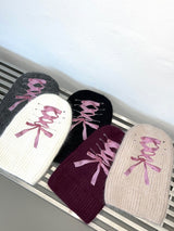 リボンプリンティングニットビーニー (5color)