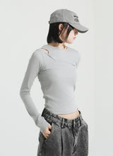 Curve slit ribbed top